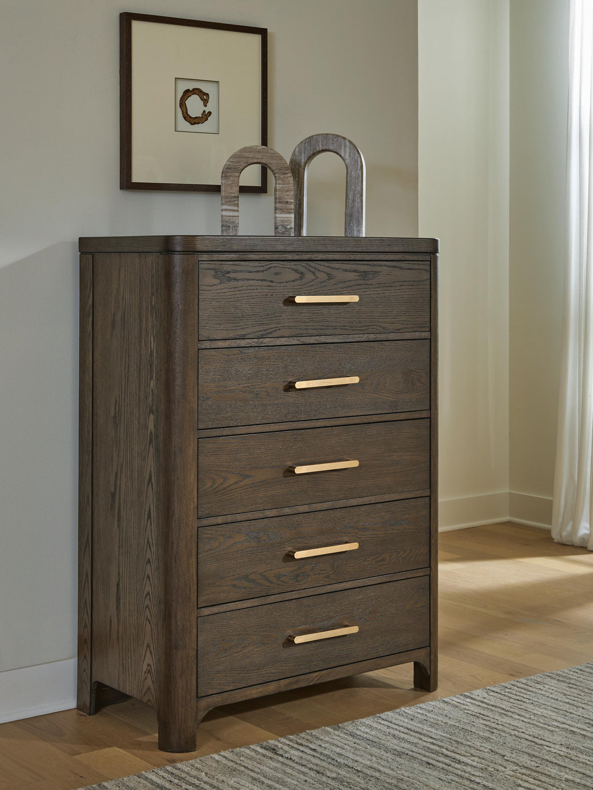 Radkin Chest of Drawers in Burnished Brown, lifestyle view