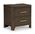 Radkin Nightstand in Burnished Brown, closed view