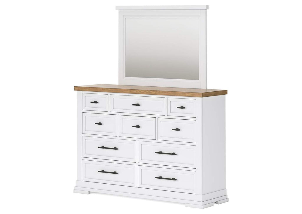 Ashbryn California King Panel Storage Bed, Dresser, Mirror and 2 Nightstands angled view