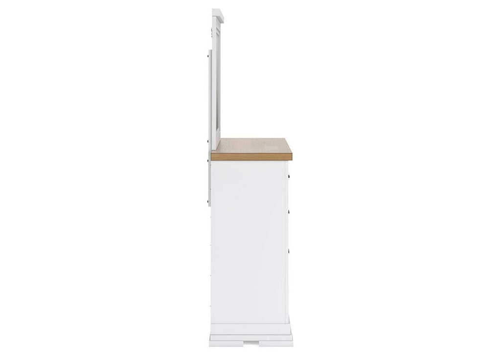 Ashbryn Queen Panel Storage Bed, Dresser and Mirror side view