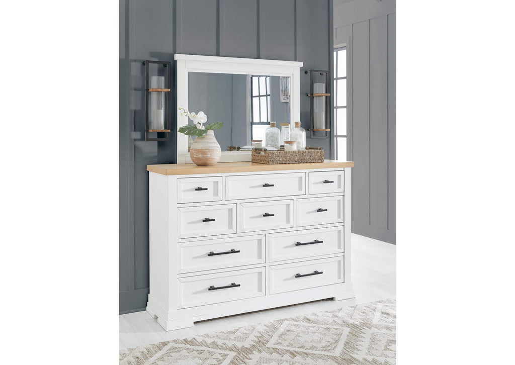 Ashbryn King Panel Storage Bed, Dresser, Mirror, Chest and Nightstand