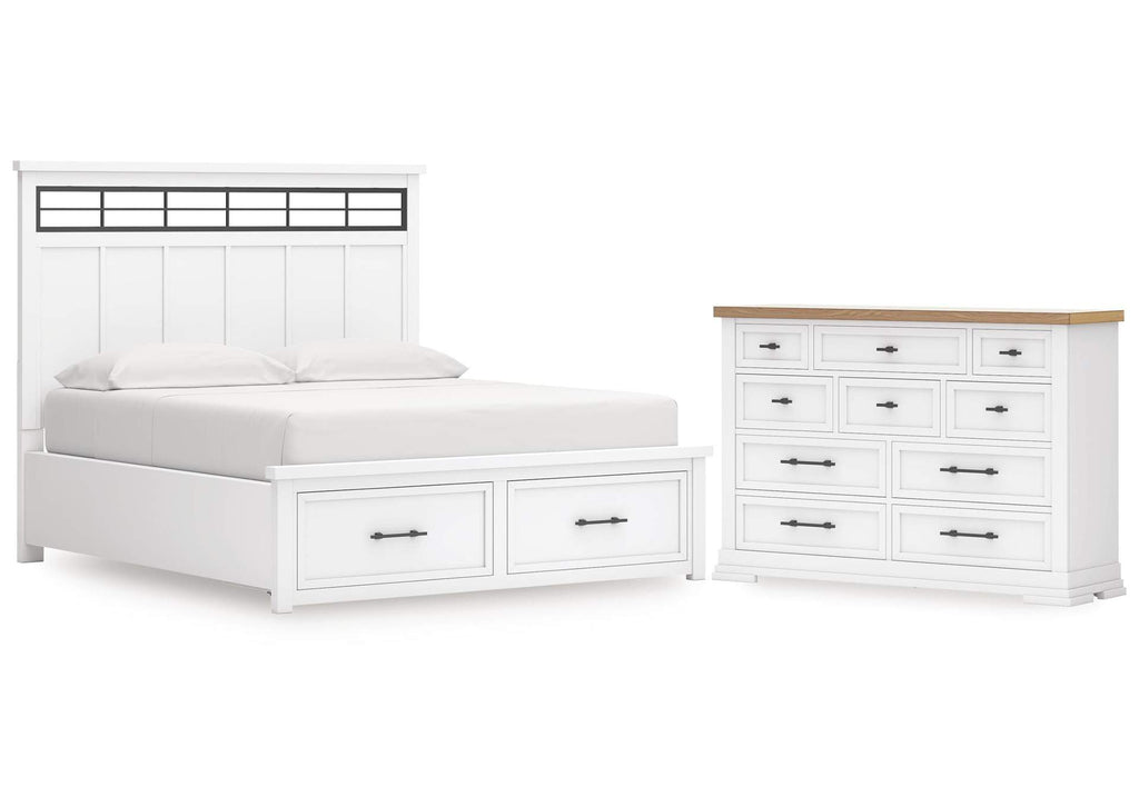 Ashbryn California King Panel Storage Bed and Dresser
