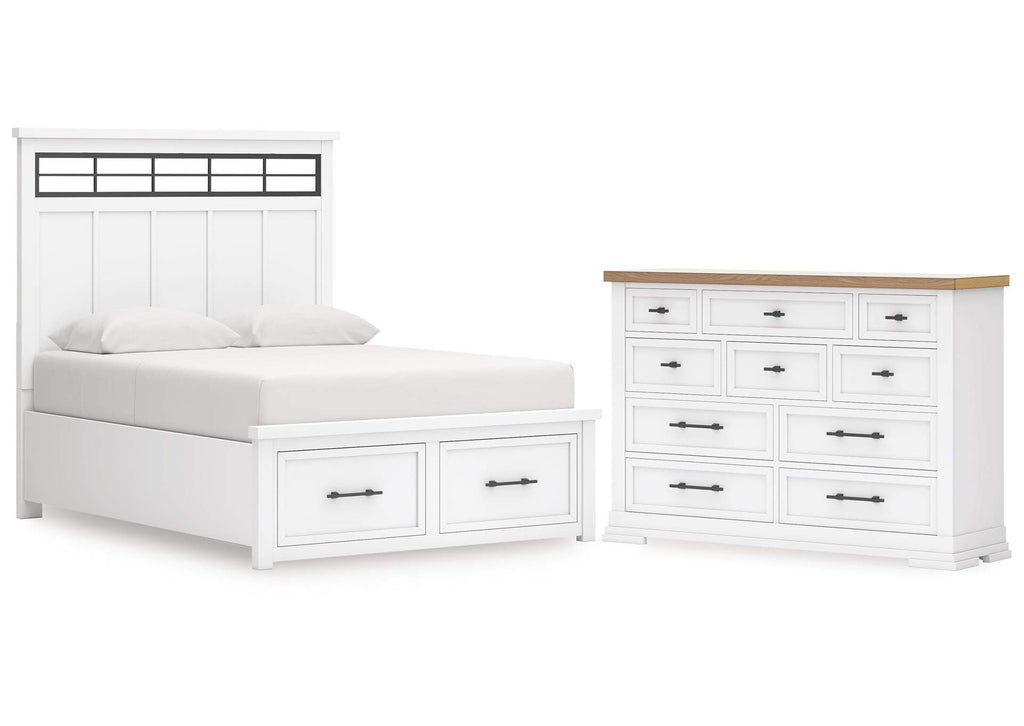Ashbryn King Panel Storage Bed and Dresser
