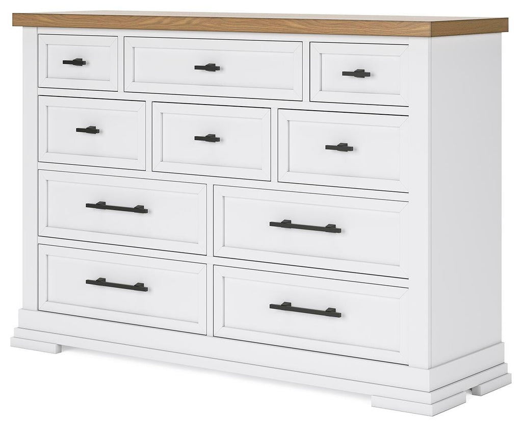 Ashbryn Dresser in White/Natural, angle view