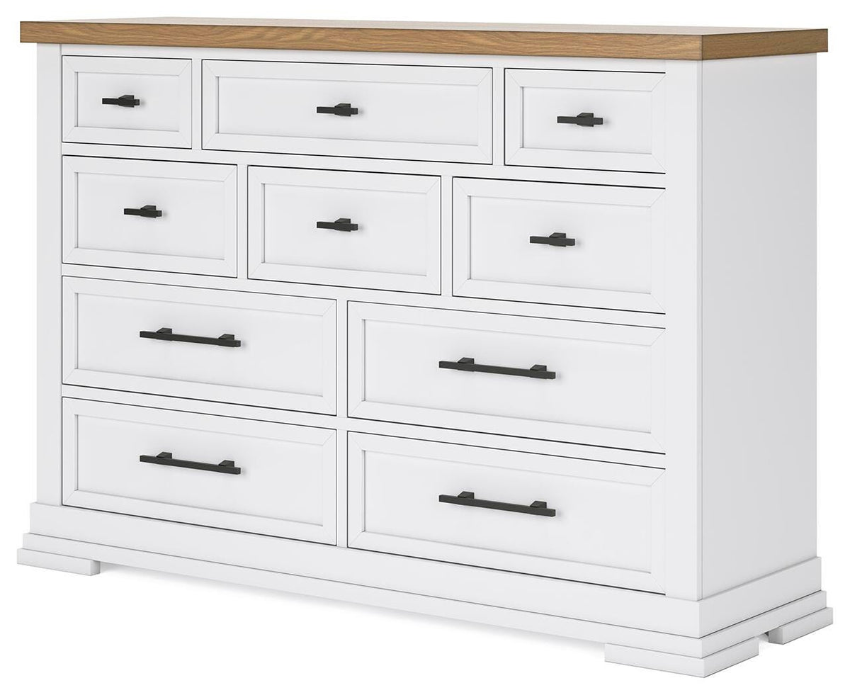Ashbryn Dresser in White/Natural, angle view