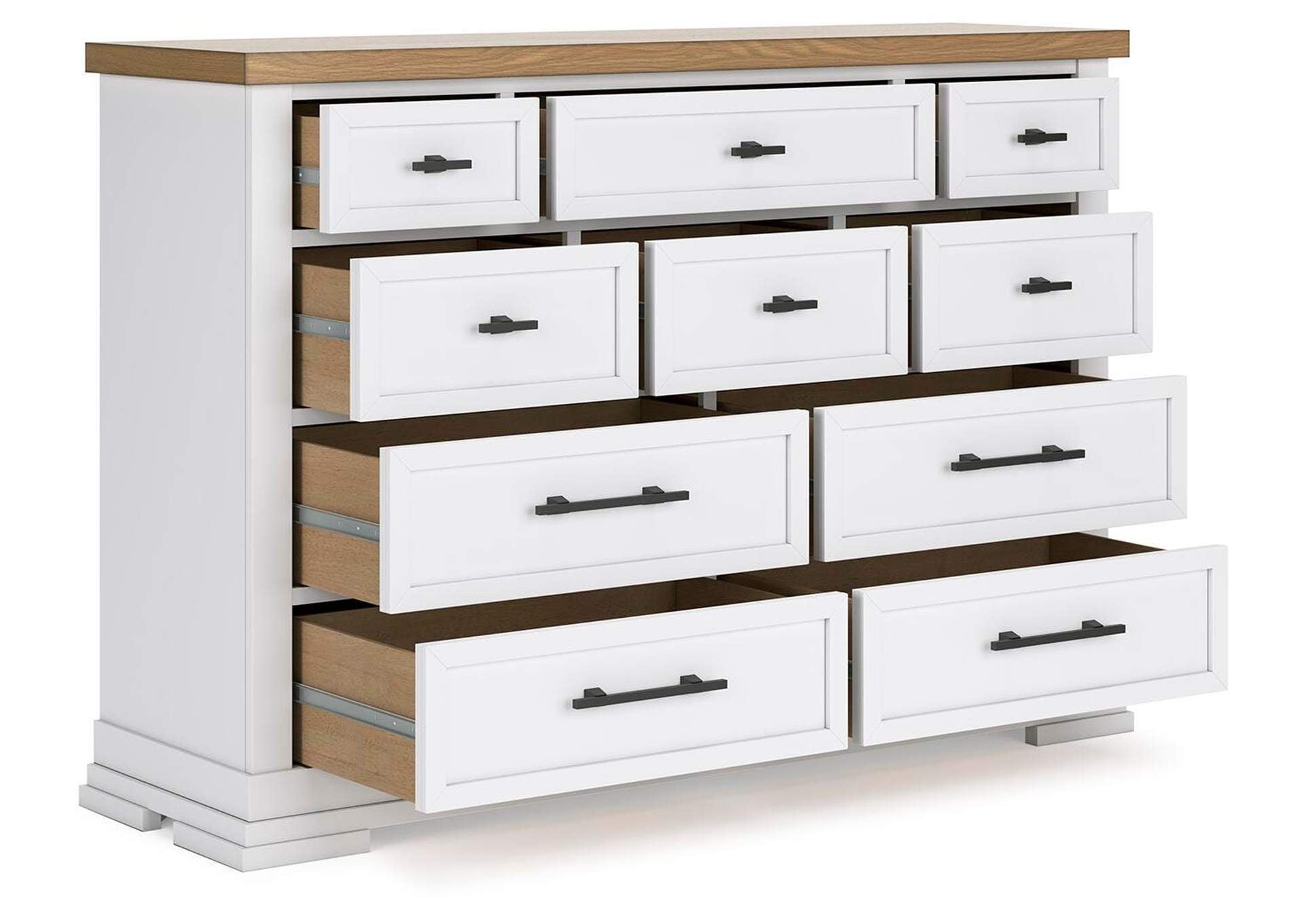 Ashbryn King Panel Storage Bed and Dresser angled view