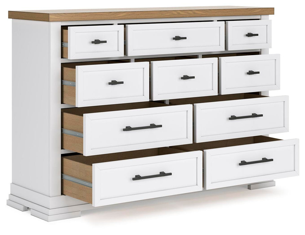 Ashbryn Dresser in White/Natural, open view