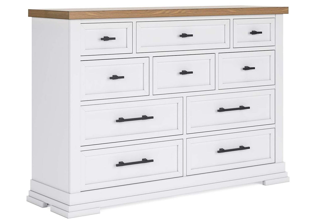 Ashbryn Queen Panel Storage Bed and Dresser angled view