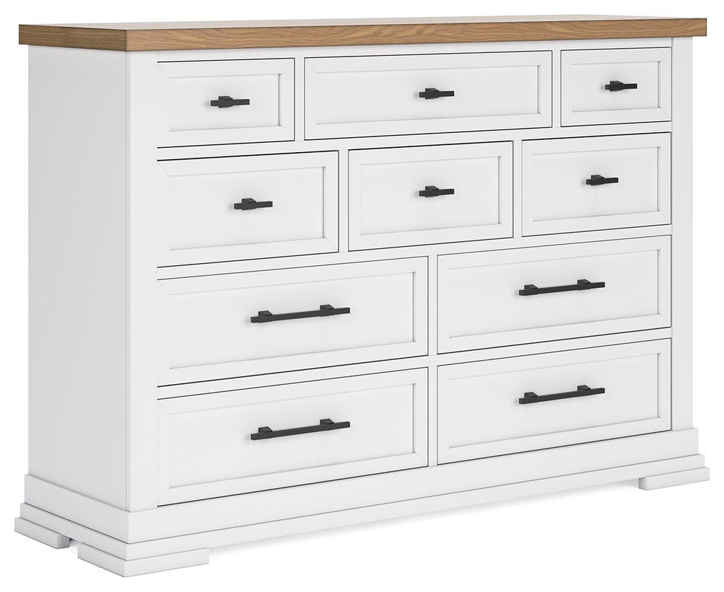 Ashbryn Dresser in White/Natural, angle view