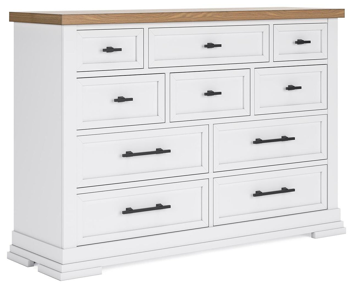 Ashbryn Dresser in White/Natural, angle view