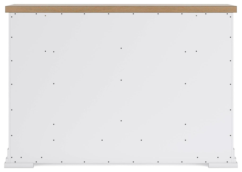 Ashbryn Dresser in White/Natural, back view