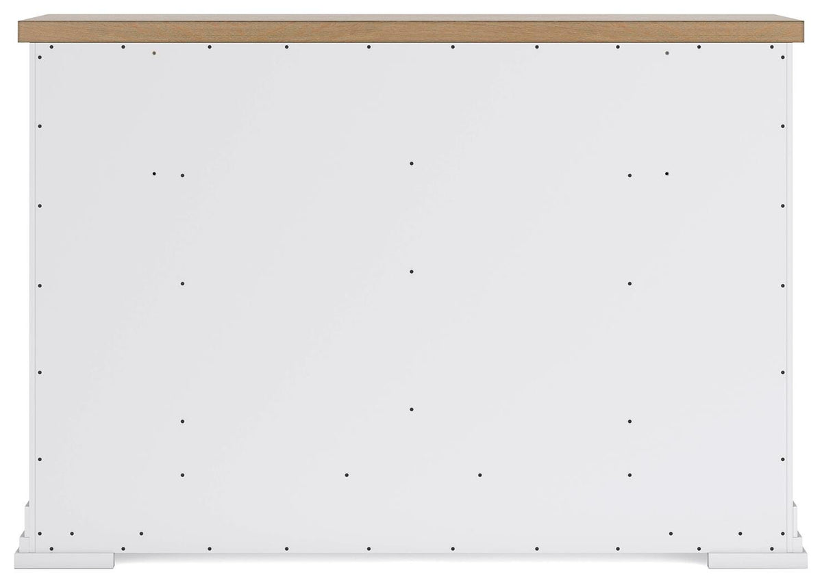 Ashbryn Dresser in White/Natural, back view