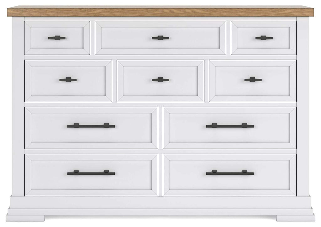 Ashbryn Queen Storage Bed, Dresser, Mirror and Nightstand front view
