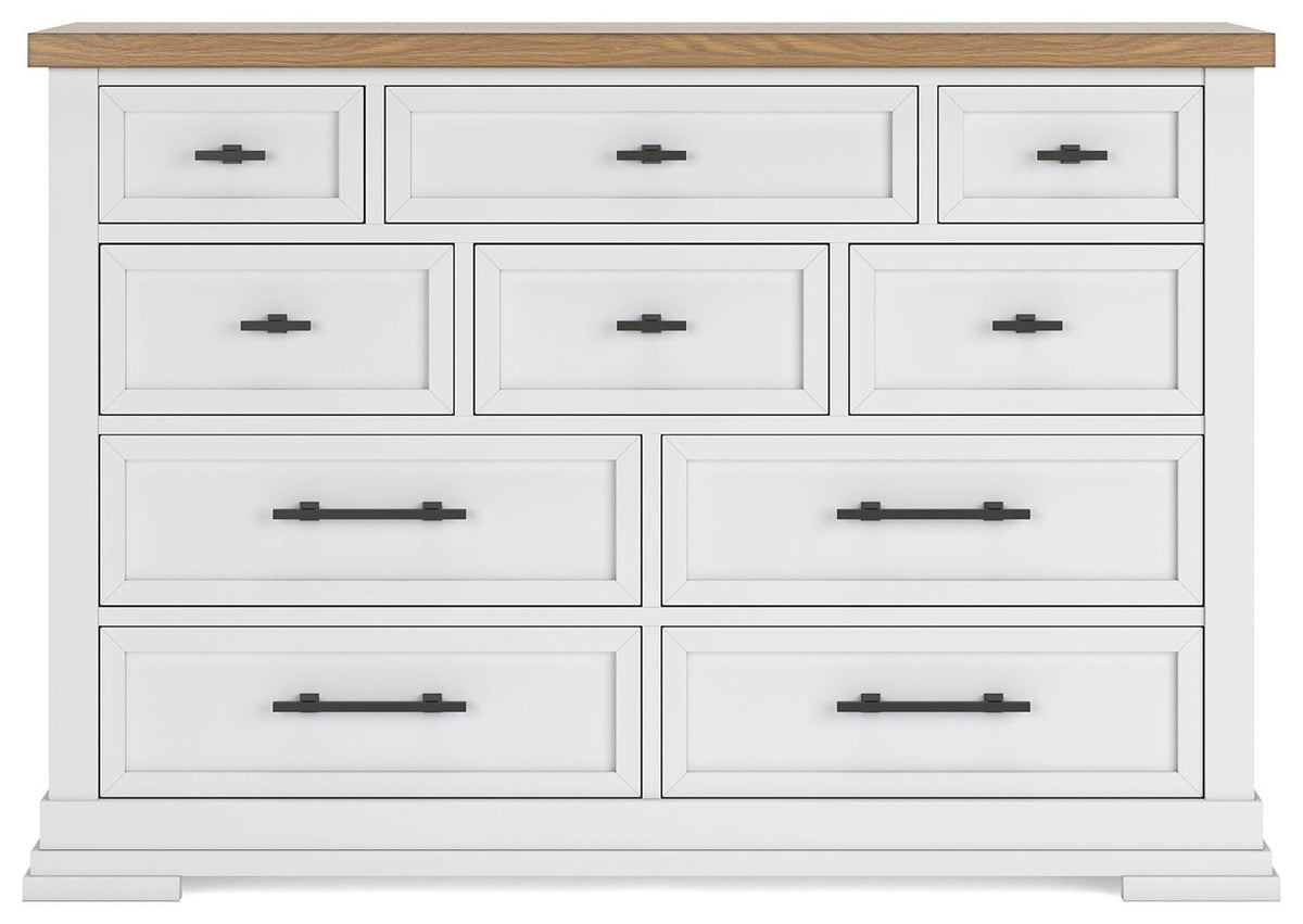 Ashbryn Dresser in White/Natural, front view