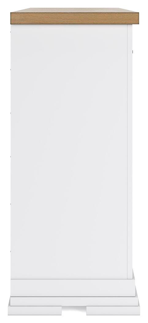 Ashbryn Dresser in White/Natural, side view