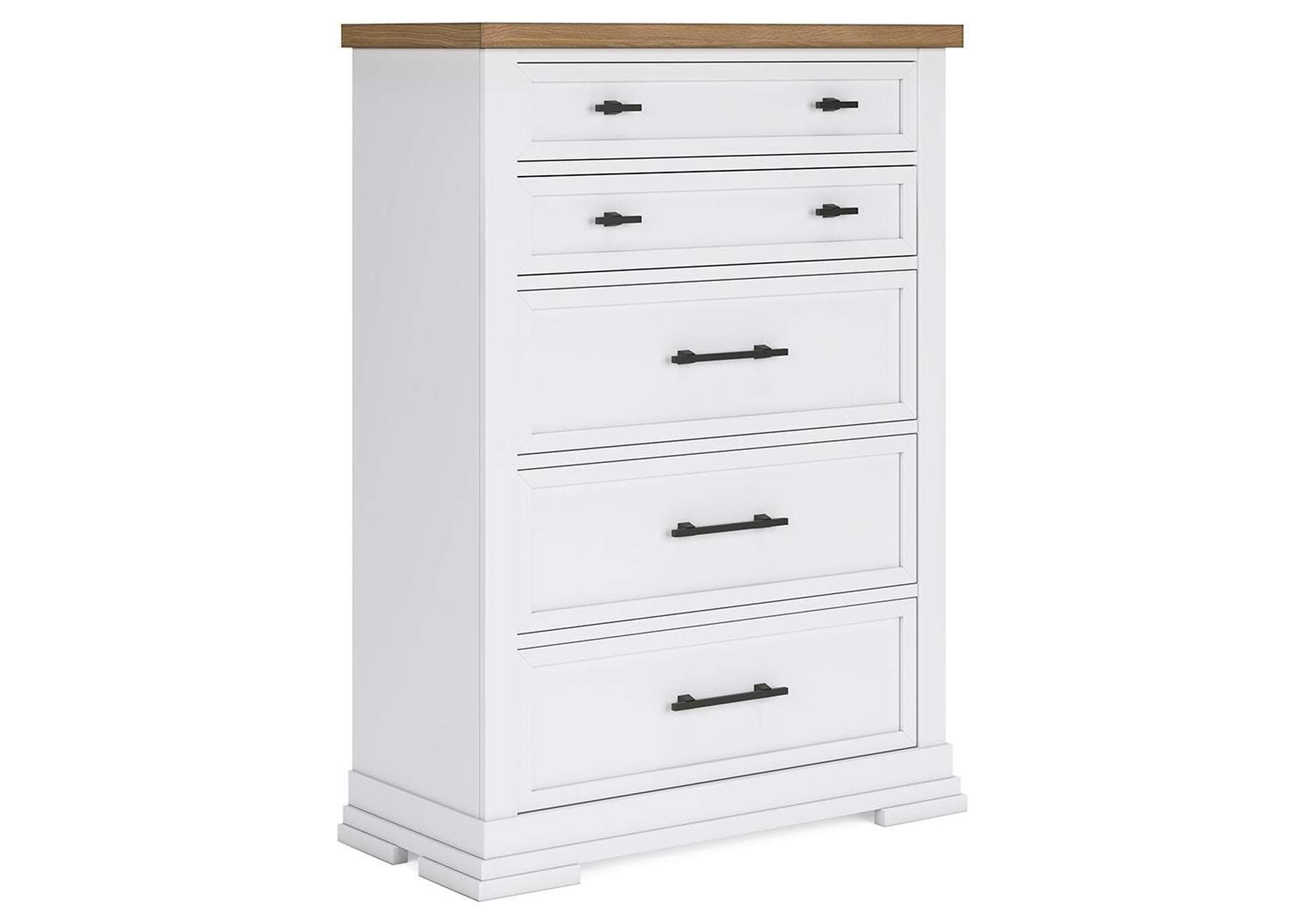 Ashbryn King Panel Storage Bed, Dresser, Mirror, Chest and 2 Nightstands angled view