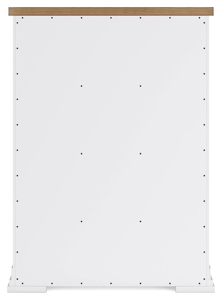 Ashbryn Chest of Drawers in White/Natural, back view