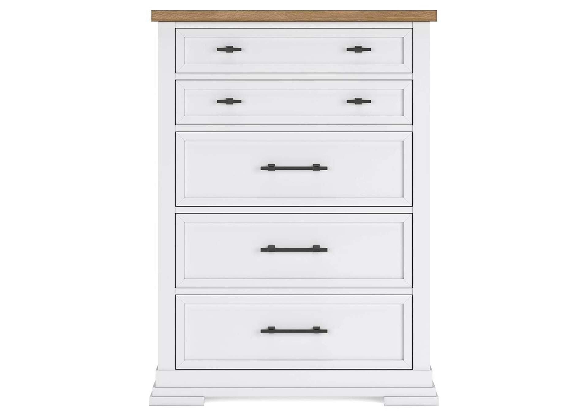 Ashbryn King Panel Storage Bed, Dresser, Mirror, Chest and Nightstand front view