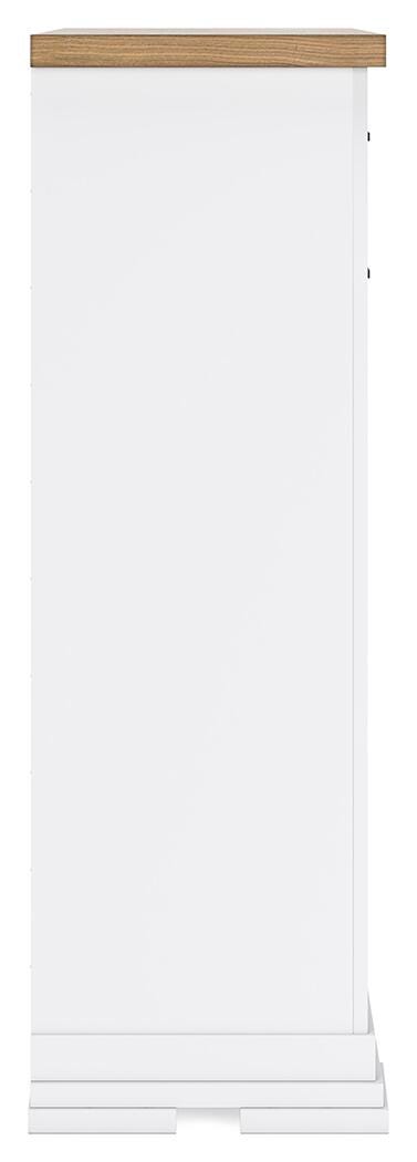 Ashbryn Chest of Drawers in White/Natural, side view