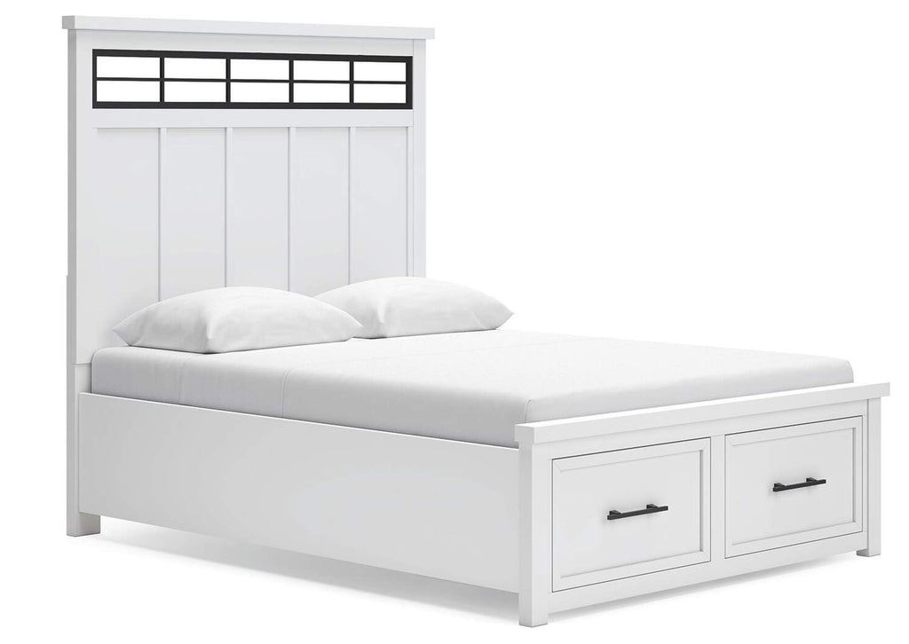 Ashbryn Queen Storage Bed, Dresser, Mirror and Nightstand angled view