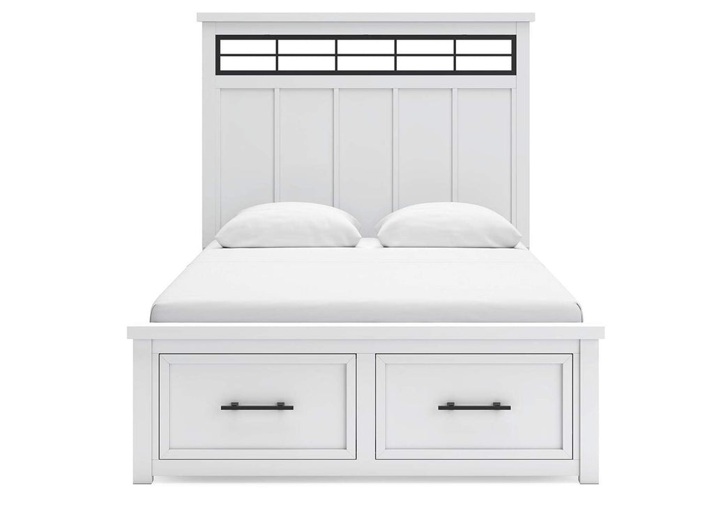 Ashbryn Queen Panel Storage Bed, Dresser and Mirror