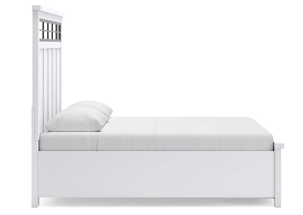 Ashbryn Queen Panel Storage Bed, Dresser, Mirror and 2 Nightstands side view