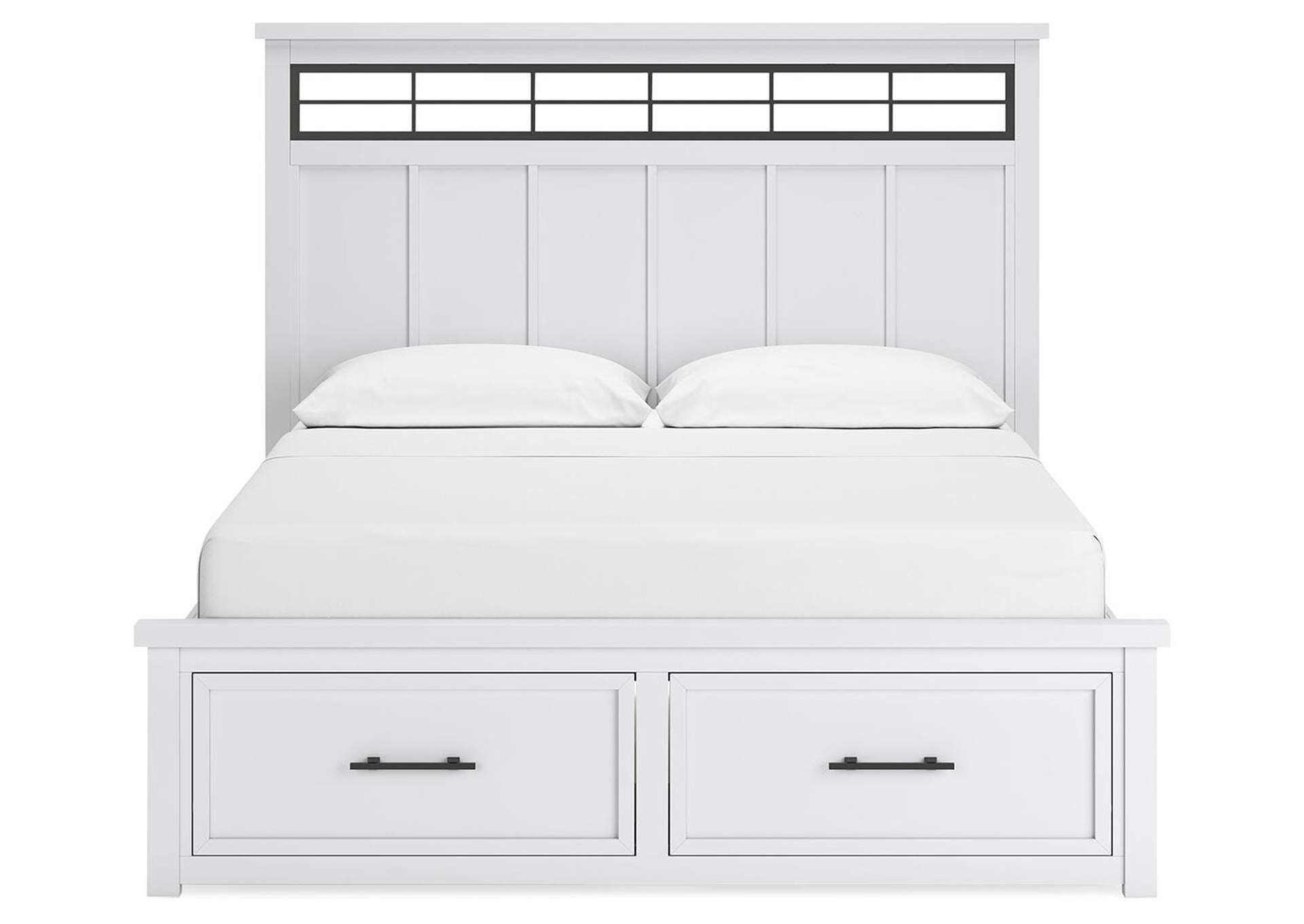 Ashbryn California King Panel Storage Bed, Dresser and Mirror