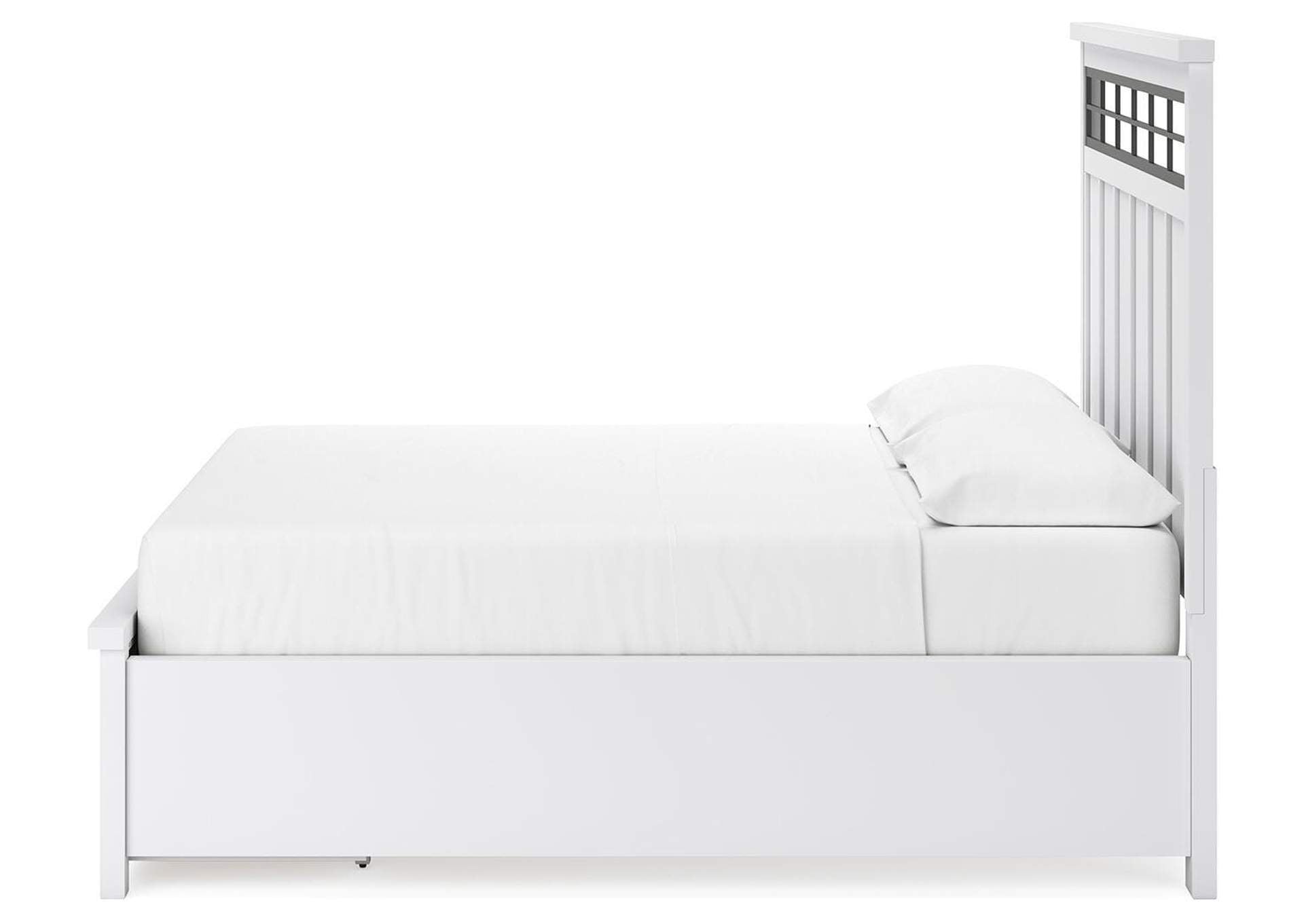 Ashbryn California King Panel Storage Bed, Dresser and Mirror side view