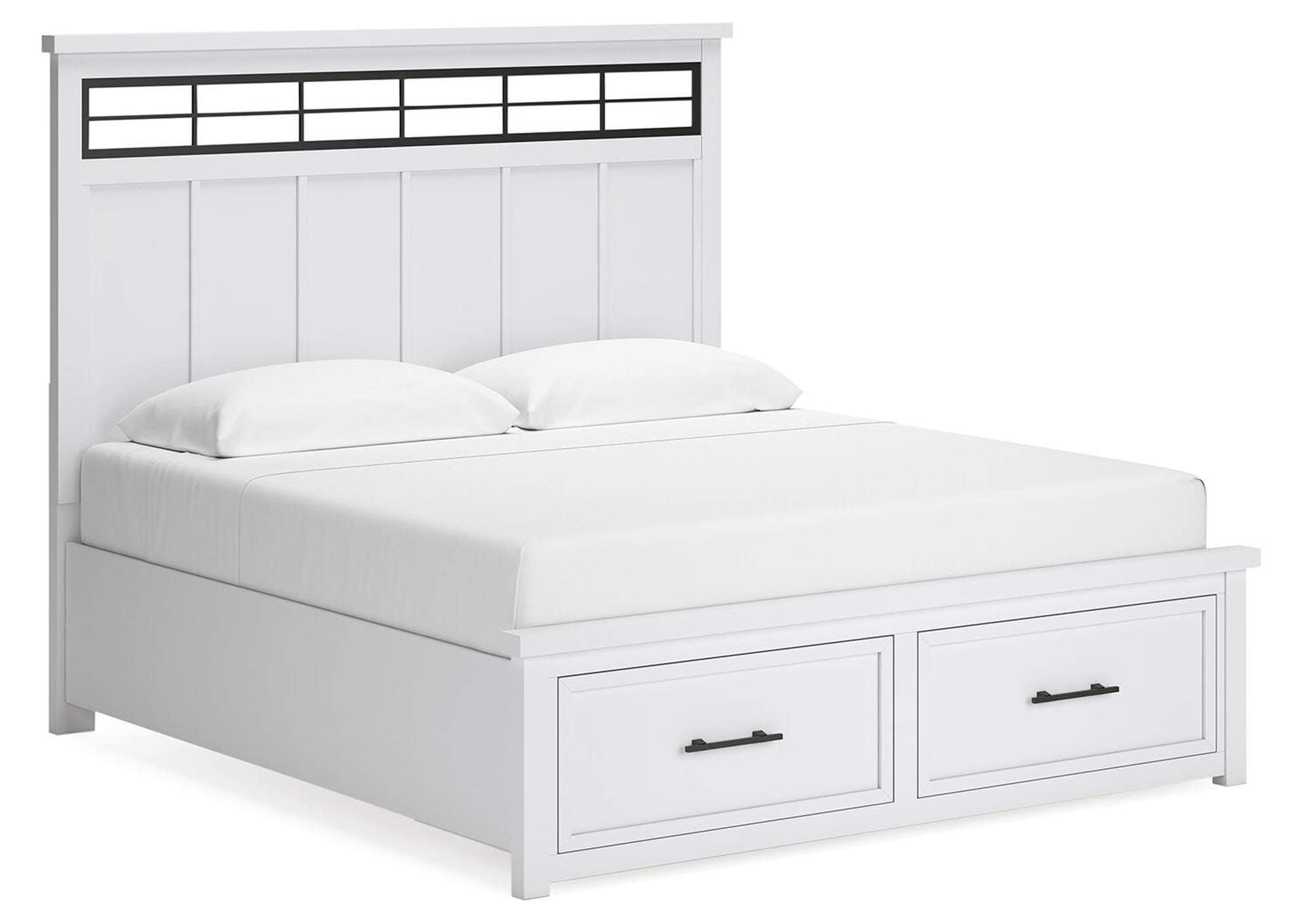 Ashbryn King Panel Storage Bed, Dresser, Mirror, Chest and Nightstand angled view