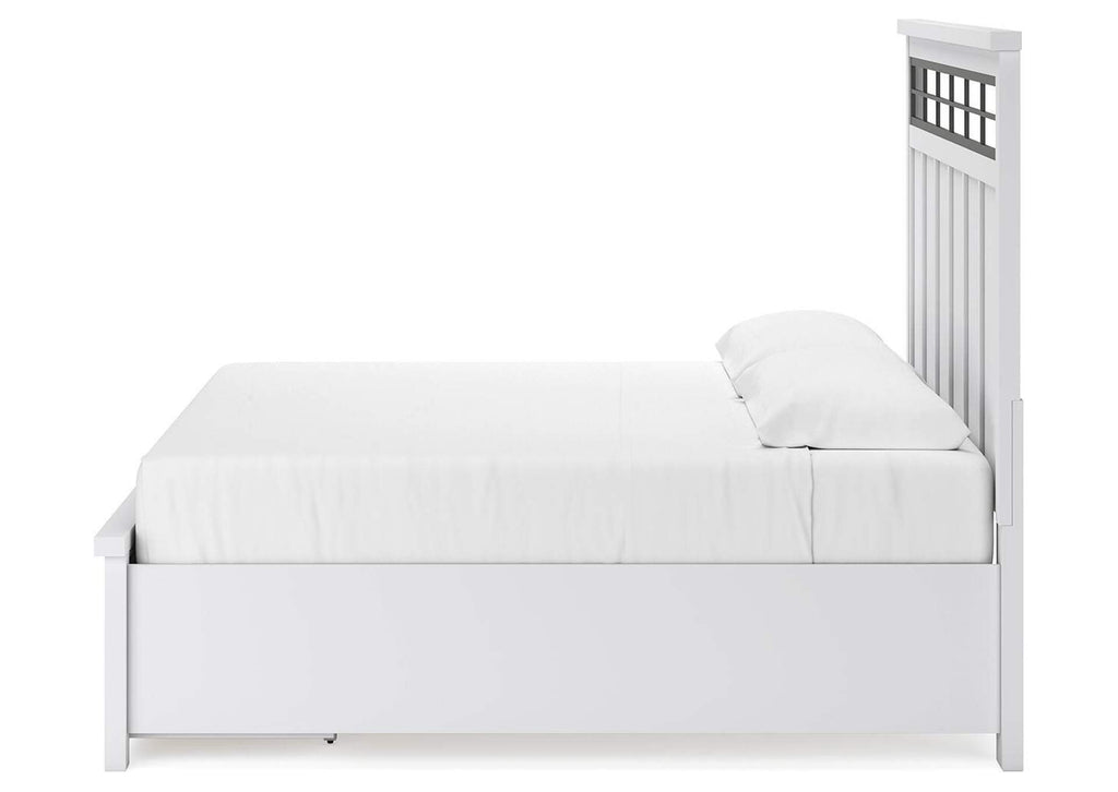 Ashbryn King Panel Storage Bed, Dresser, Mirror and Chest side view