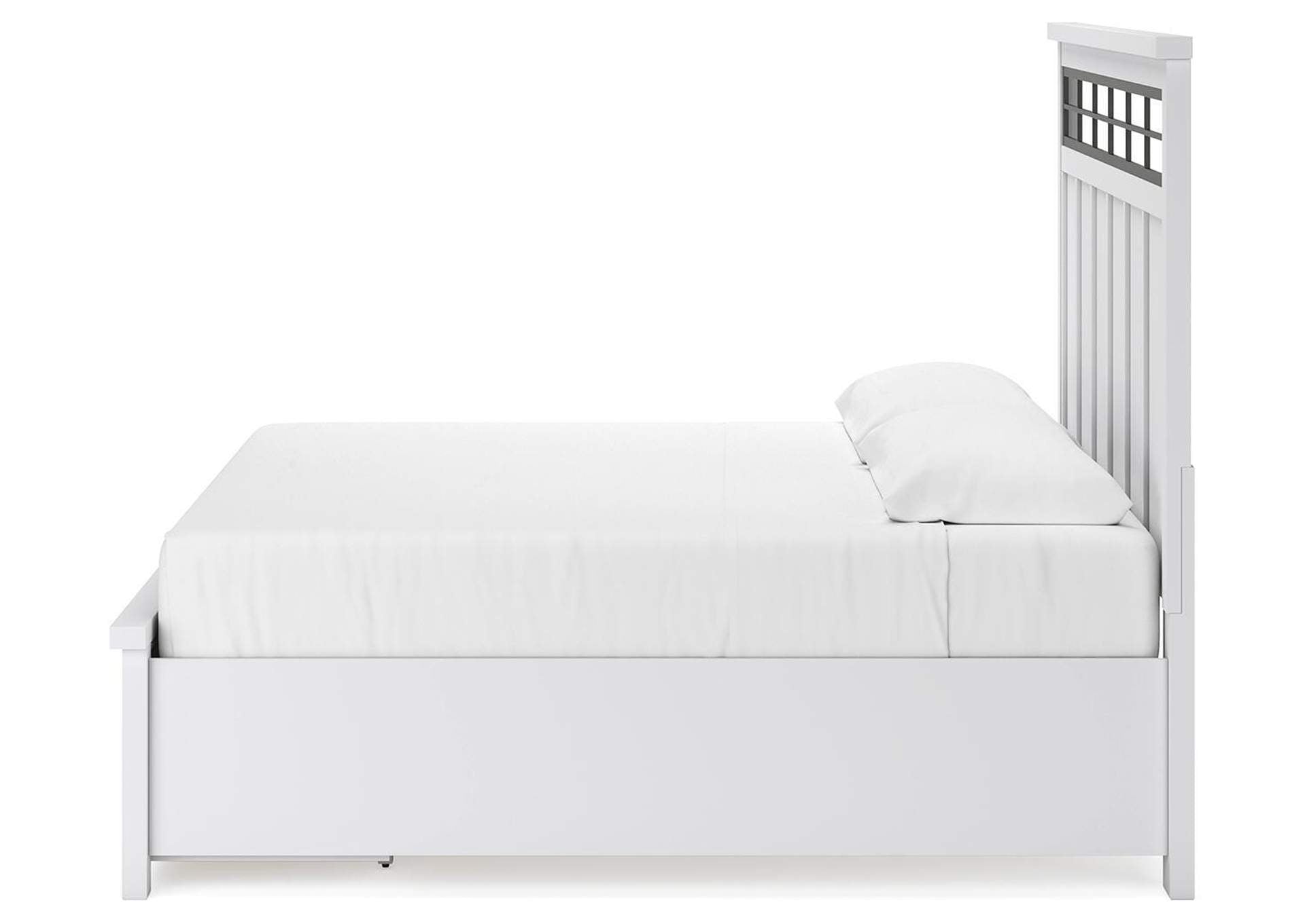 Ashbryn King Panel Storage Bed, Dresser and 2 Nightstands side view