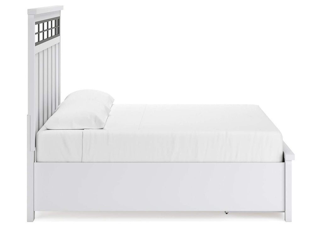 Ashbryn King Panel Storage Bed, Dresser, Mirror and 2 Nightstands side view
