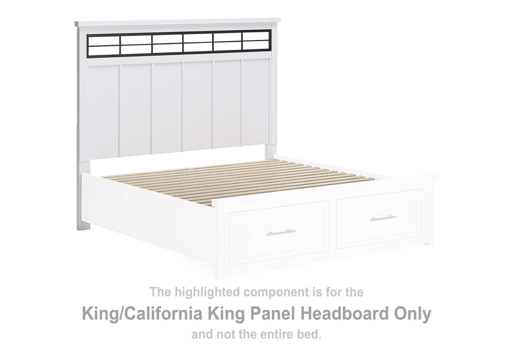 Ashbryn King Panel Storage Bed, Dresser and Mirror