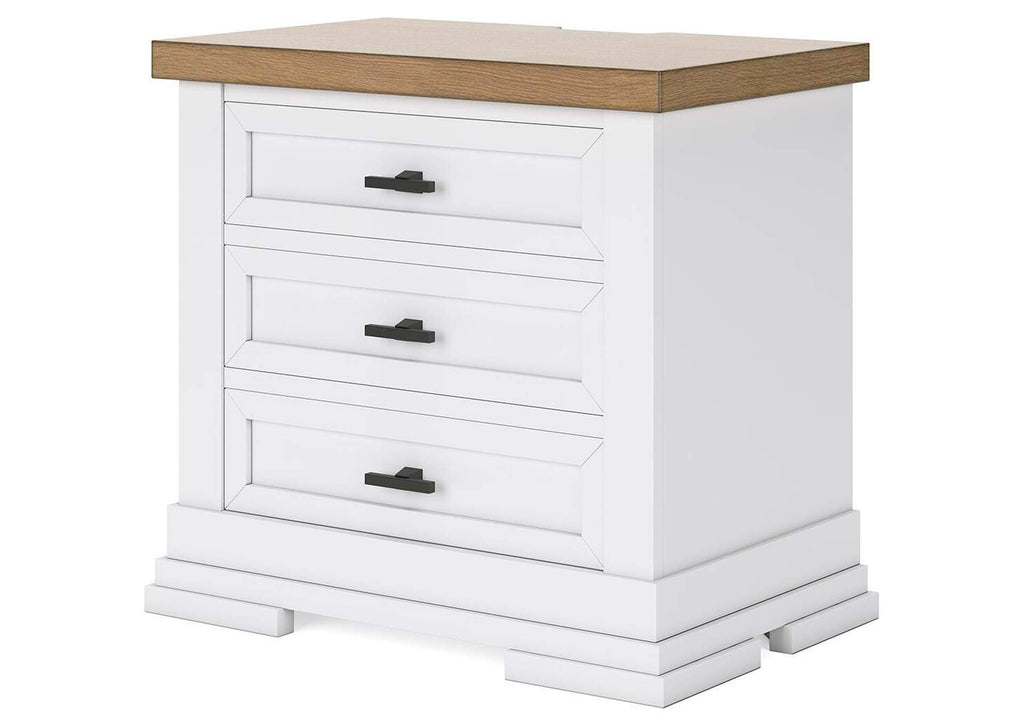 Ashbryn King Panel Storage Bed, Dresser, Mirror and 2 Nightstands angled view