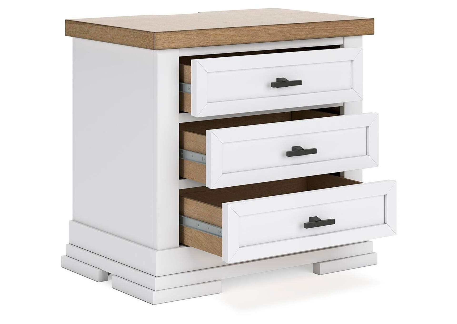 Ashbryn King Panel Storage Bed, Dresser, Mirror and 2 Nightstands angled view