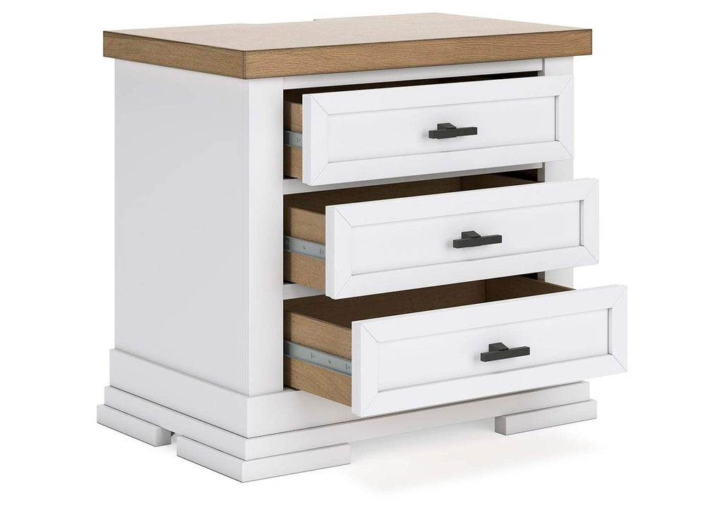 Ashbryn California King Panel Storage Bed, Dresser and 2 Nightstands angled view