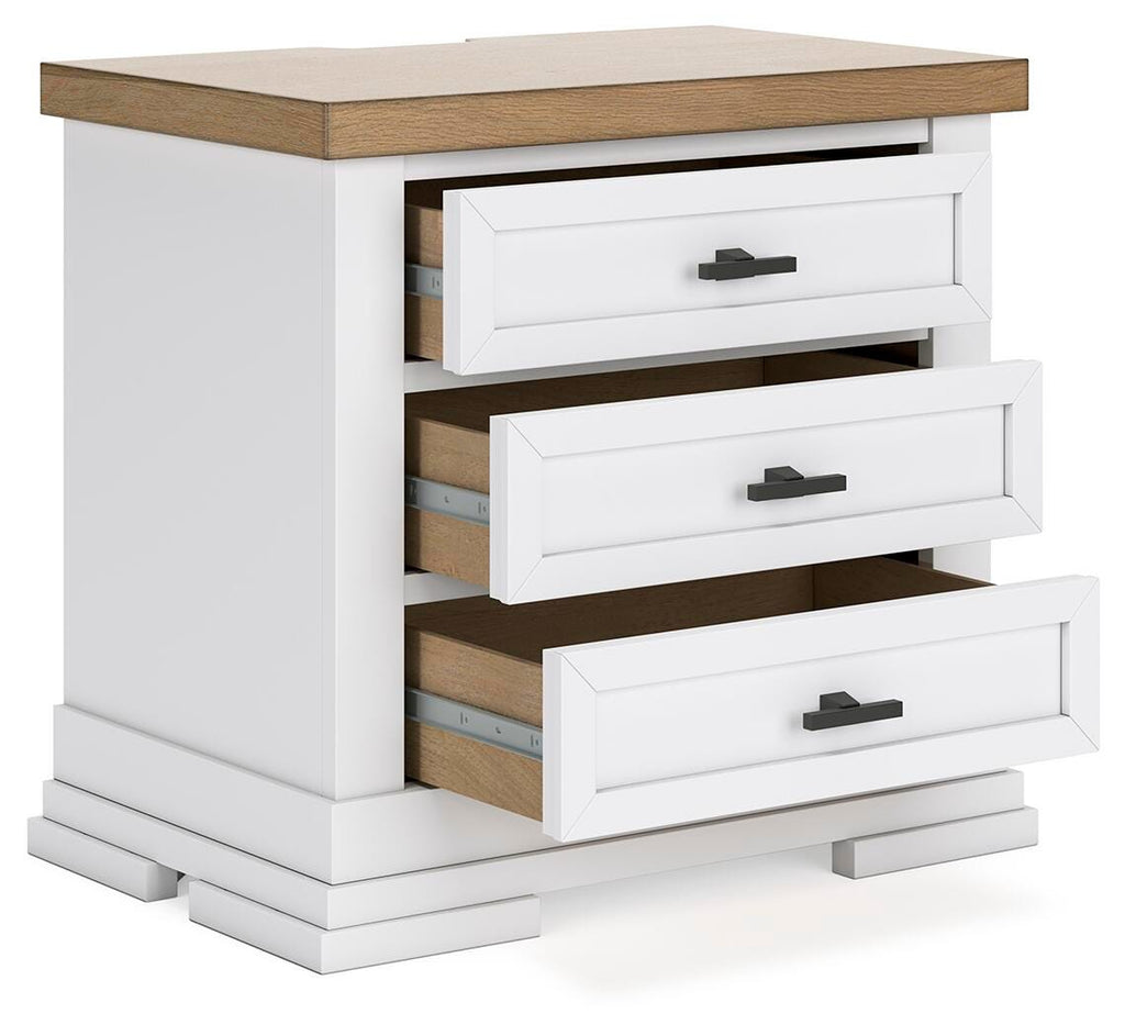 Ashbryn Nightstand in White/Natural, open view