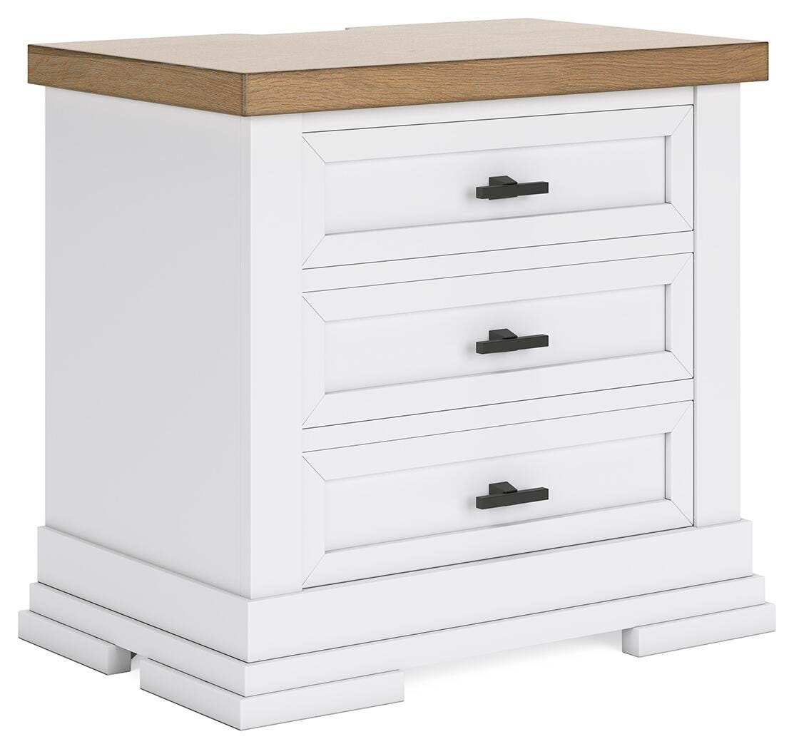 Ashbryn Nightstand in White/Natural, angle view