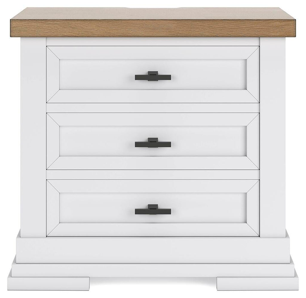 Ashbryn Nightstand in White/Natural, front view