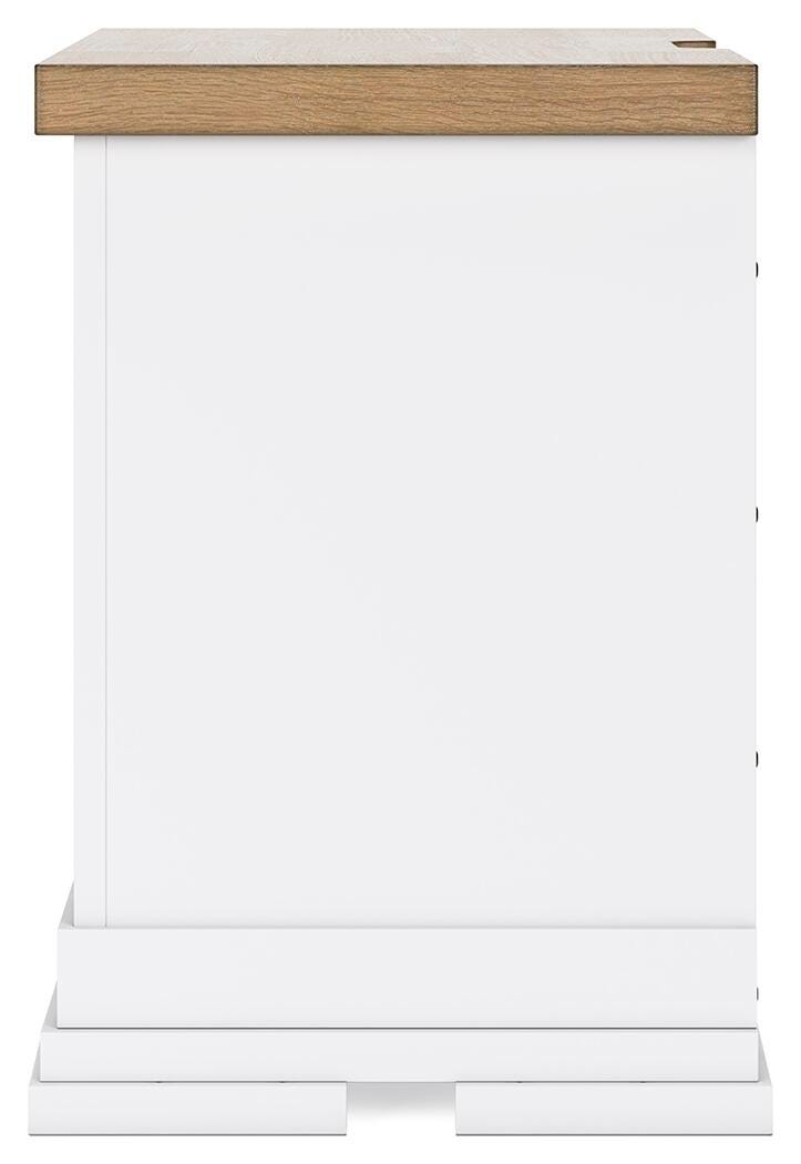 Ashbryn Nightstand in White/Natural, alternate side view