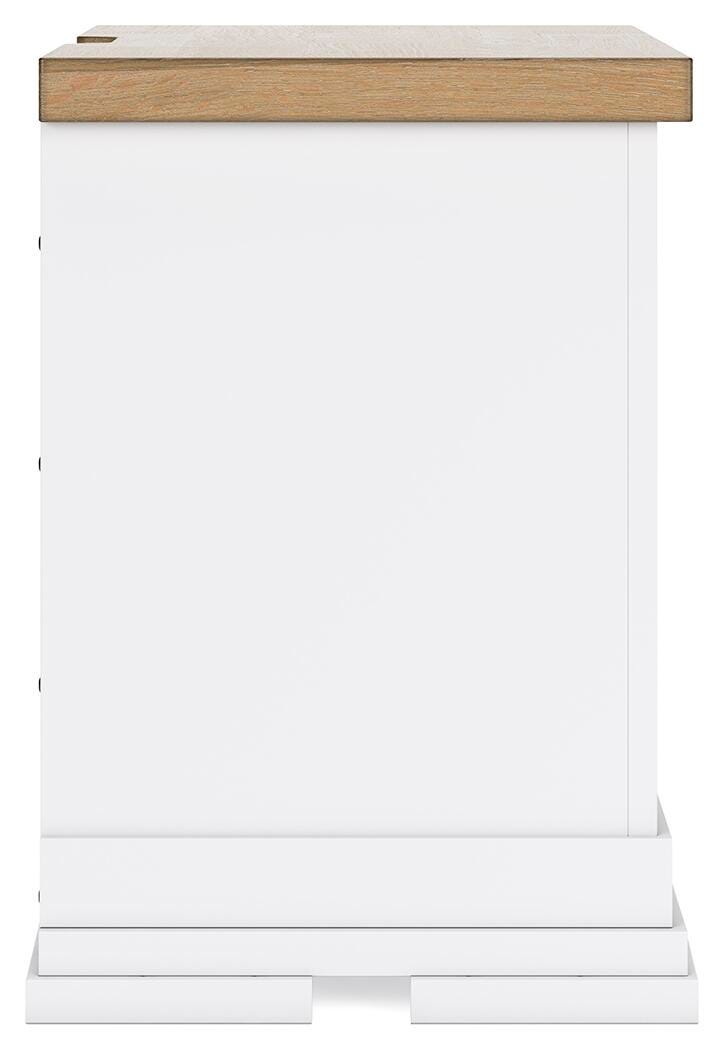 Ashbryn Nightstand in White/Natural, side view