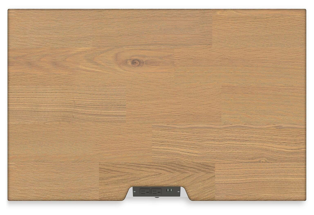 Ashbryn Nightstand in White/Natural, top view