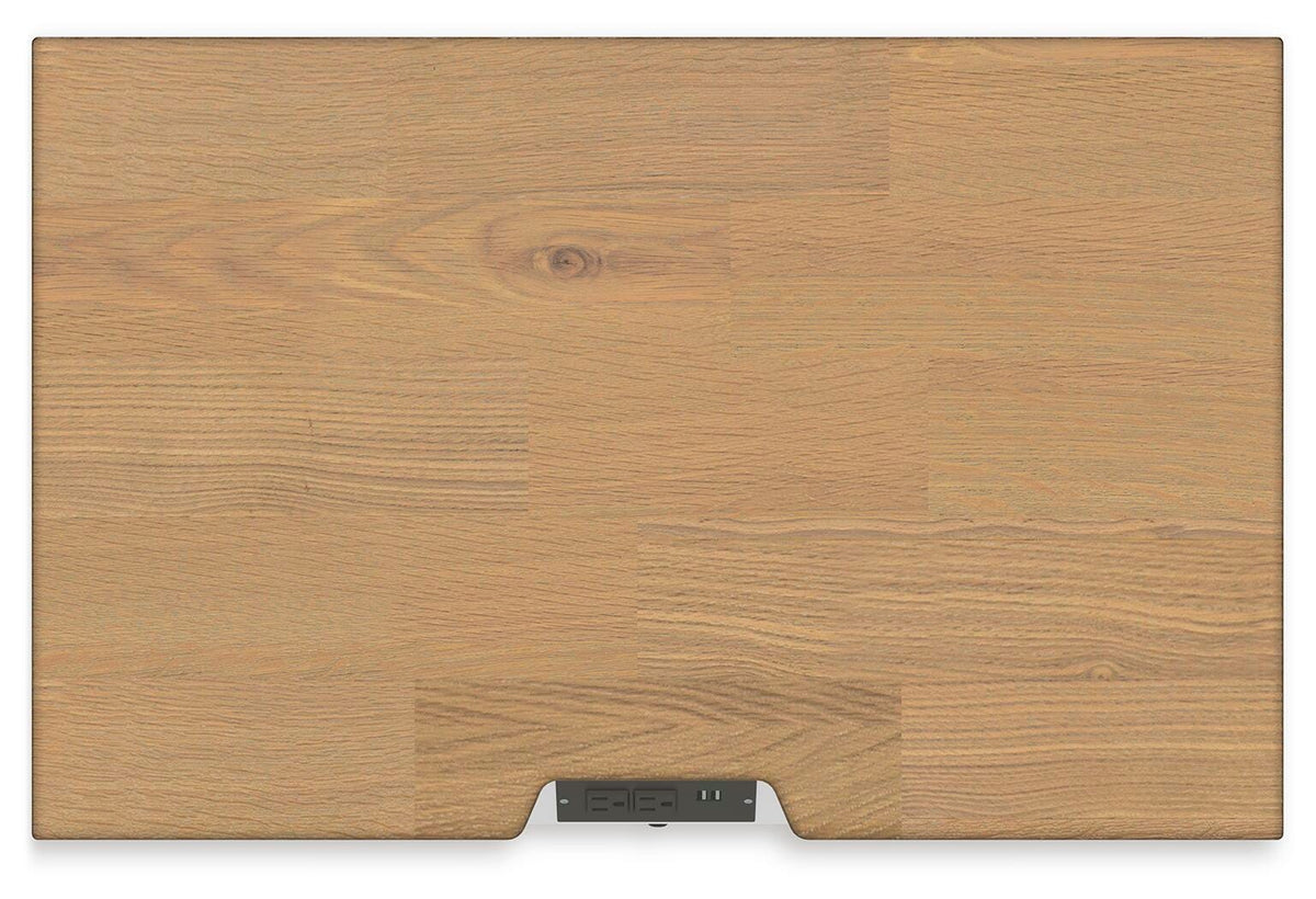 Ashbryn Nightstand in White/Natural, top view