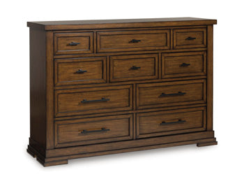 Taffenbrook Dresser in Medium Brown, closed view