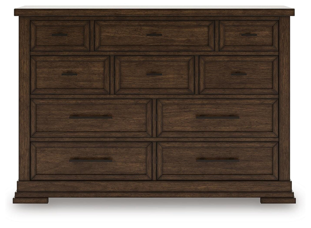 Taffenbrook Dresser in Medium Brown, front view