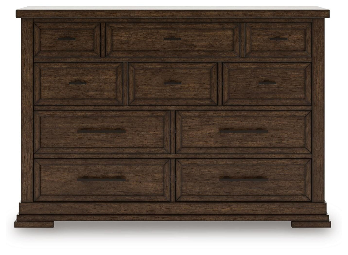 Taffenbrook Dresser in Medium Brown, front view