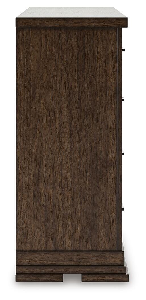 Taffenbrook Dresser in Medium Brown, side view