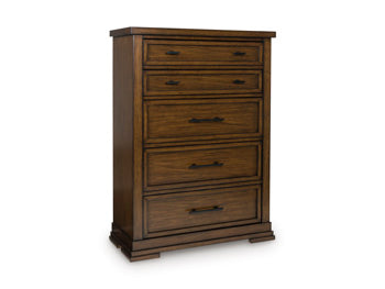 Taffenbrook Chest of Drawers in Medium Brown, closed view