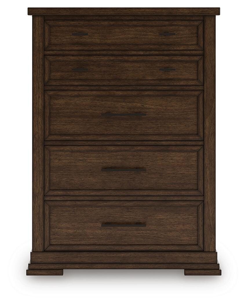 Taffenbrook Chest of Drawers in Medium Brown, front view