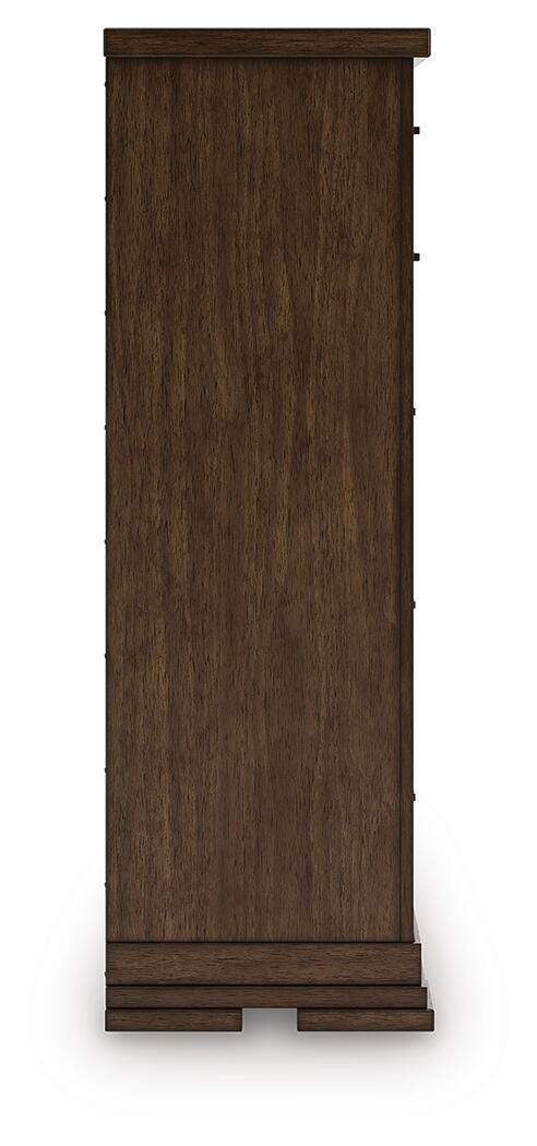 Taffenbrook Chest of Drawers in Medium Brown, side view